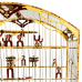 GAIOLA MADEIRARTE COLEIRO SUPER LUXO ESCURA - MODELO 4
