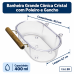 BANHEIRA GRANDE C&Ocirc;NICA CRISTAL COM POLEIRO E GANCHO